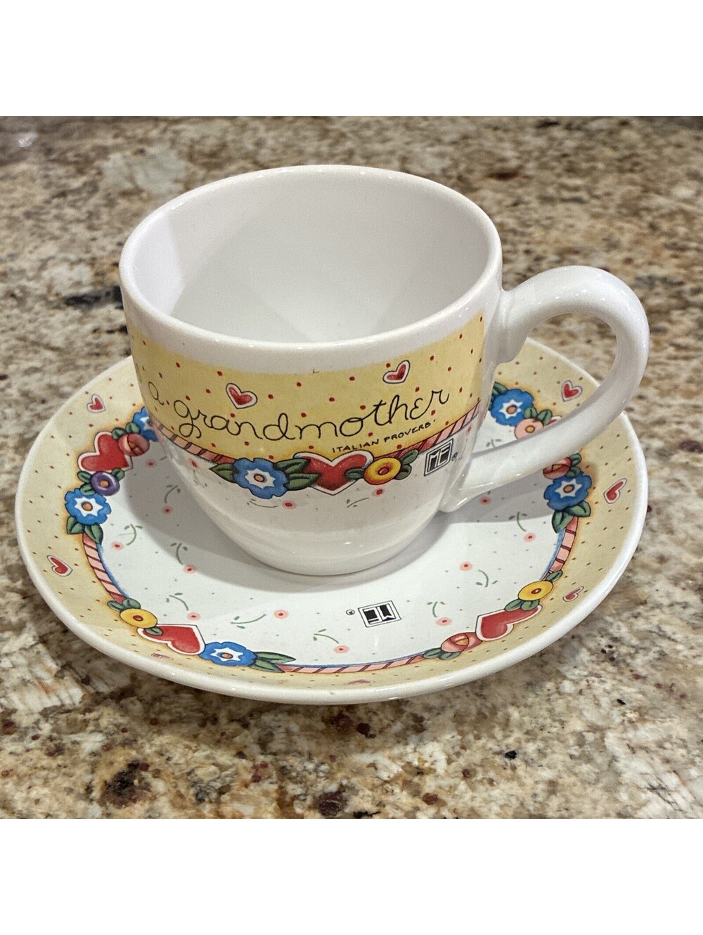 Vintage Mary Engelbreit "When a Child/Grandmother" Teacup/Saucer [COPY]